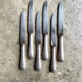 6 silver metal knives