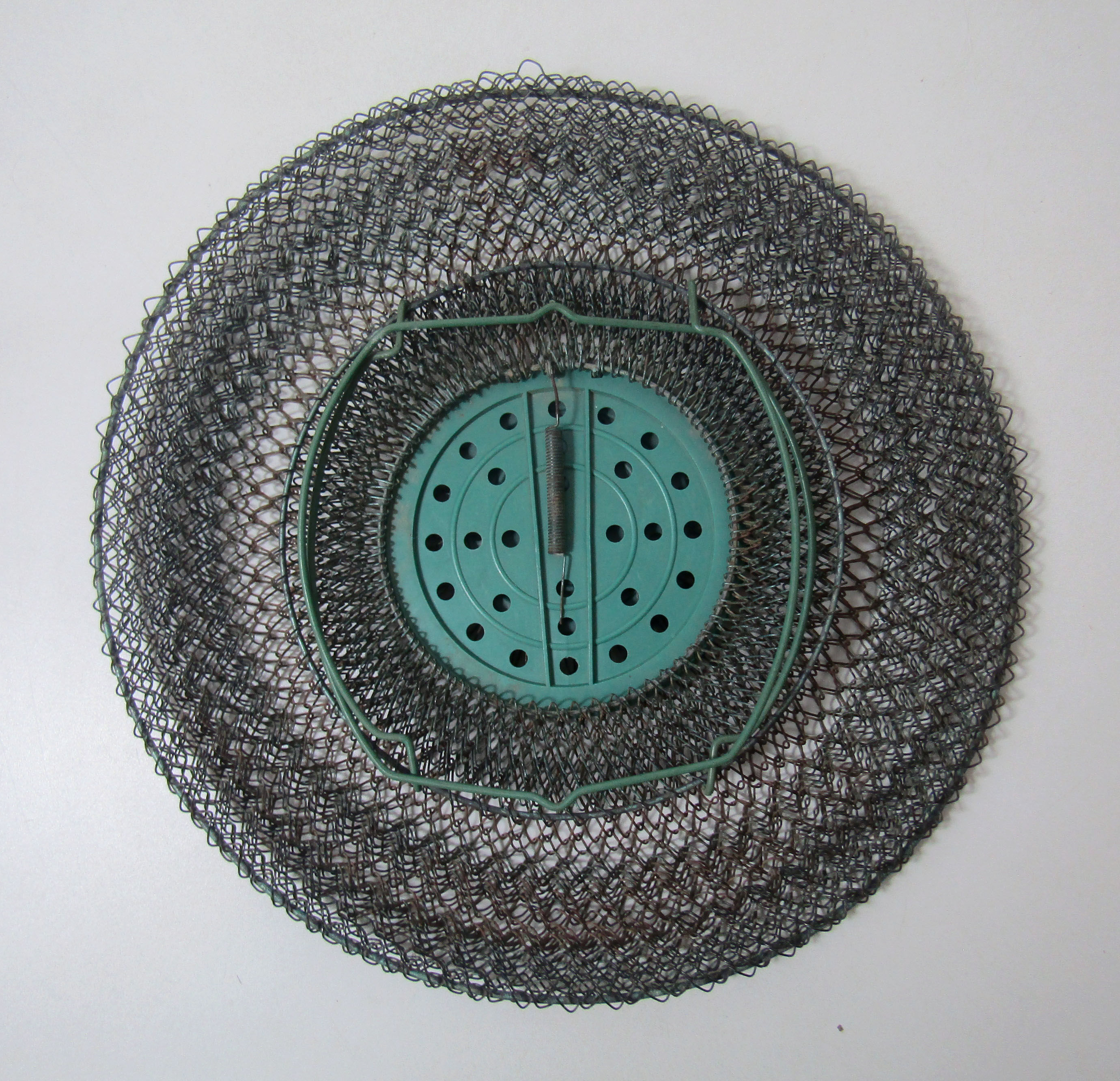 Large vintage metal stuffed nasse