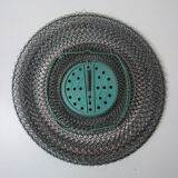 Large vintage metal stuffed nasse