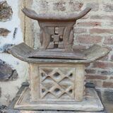 2 African carved wooden stools