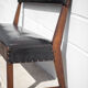 Antique wood bench and black imitation leather