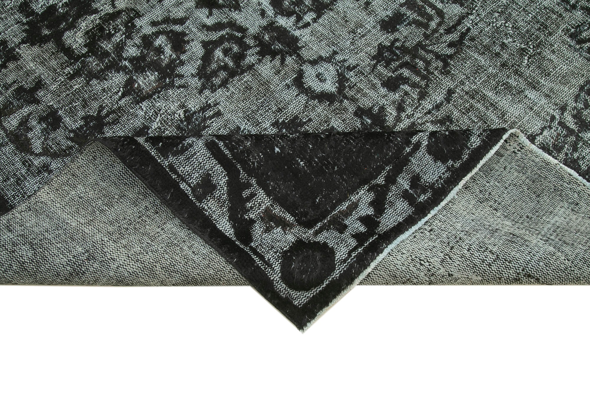 Hand-knotted vintage turkish 1970s 191 cm x 293 cm black rug
