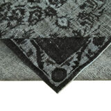 Hand-knotted vintage turkish 1970s 191 cm x 293 cm black rug