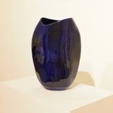 Important blue glazed ceramic vase signed by Max Idlasflag
