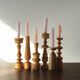 Scandinavian Wooden Candleholders, Set of 6