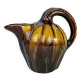 Pichet Vallauris courge marron jaune vintage