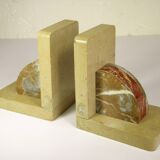 PAIR OF MARBLE BOOKENDS