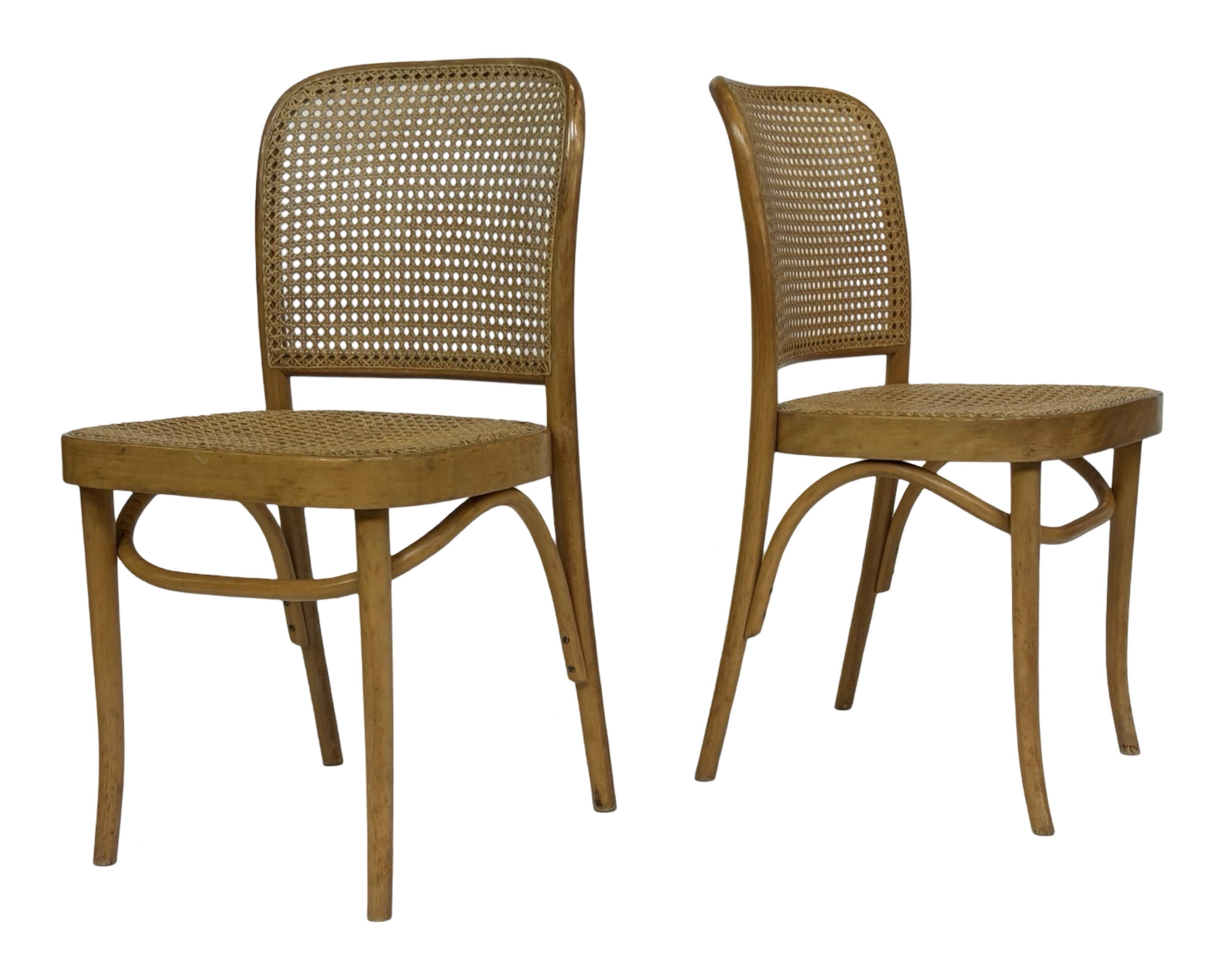 Vintage set of 4 Prague or 811 chairs, FMG Poland, Thonet Josef Hoffmann Design