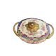 Cracked ceramic candy box with floral and gold decoration, 20th century