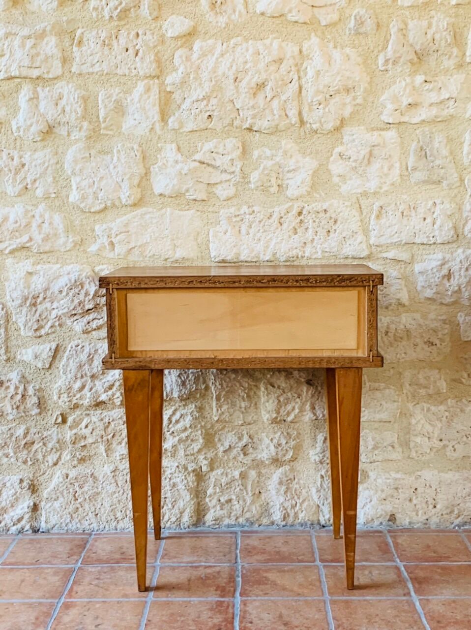 Vintage bedside table on compass legs, 1950 ́s