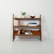 Small 1950s Scandinavian bookcase with magazine rack