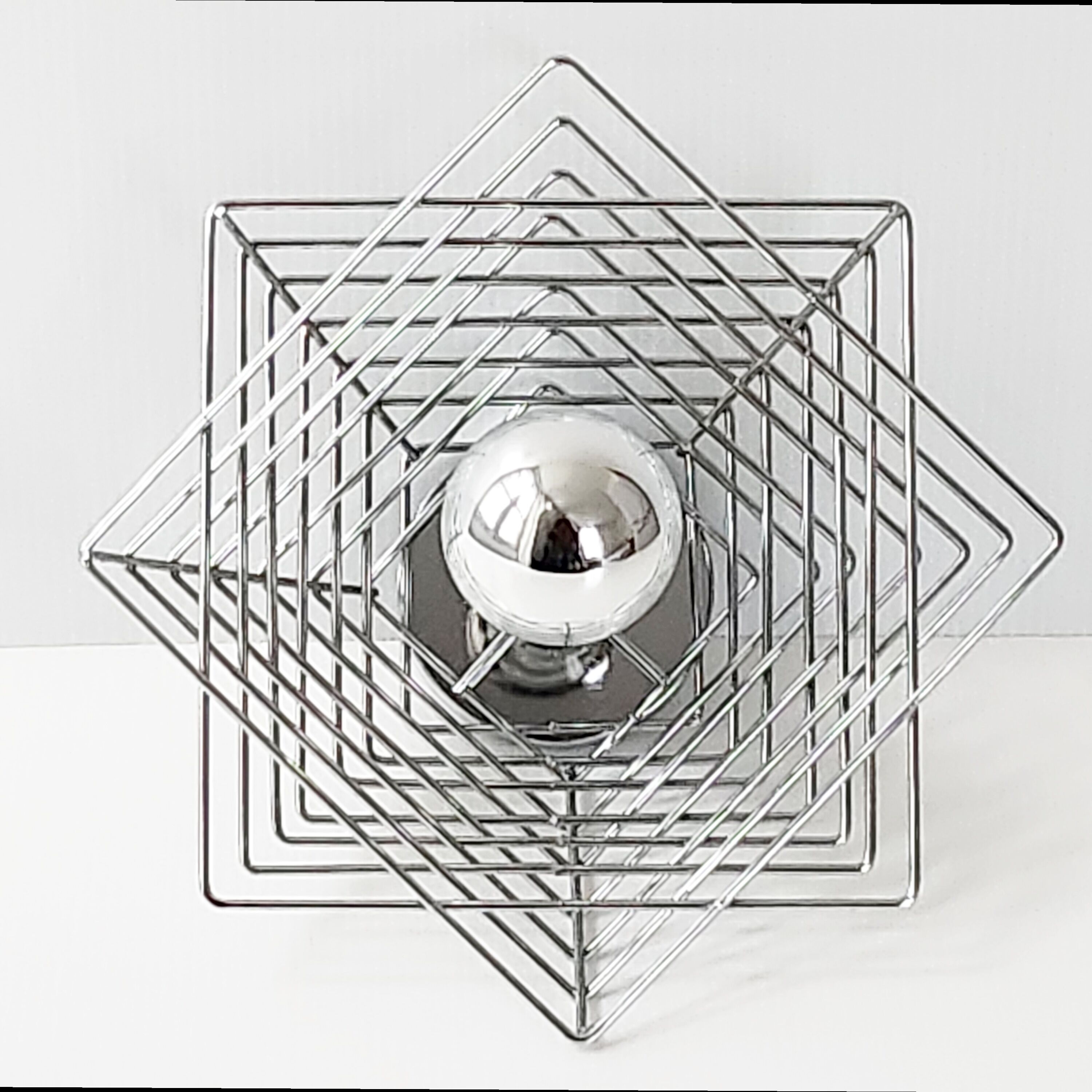 Vintage wall lamp 1970 space age chrome