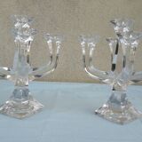 Paire de chandeliers en cristal Villeroy