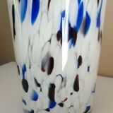 Large blown glass vase, speckled, thick, 70s/80s Murano design