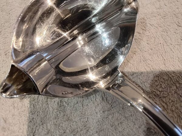 Louche gras maigre métal argenté orfèvre Christofle vendome 18,3cm