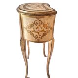 Small kidney side table with drawers in gilded wood, florentine style