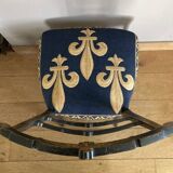 Chaise de chambre époque Napoleon III  Fleurs de Lys et décors peints colorés