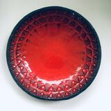 Brutalist Design Art Ceramic Bowl by Jan Nolf, Perignem, Belgium, 1950s