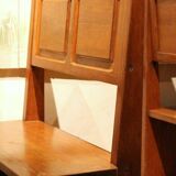 Vintage Italian Modern High Back Bench in Wood, 1950s