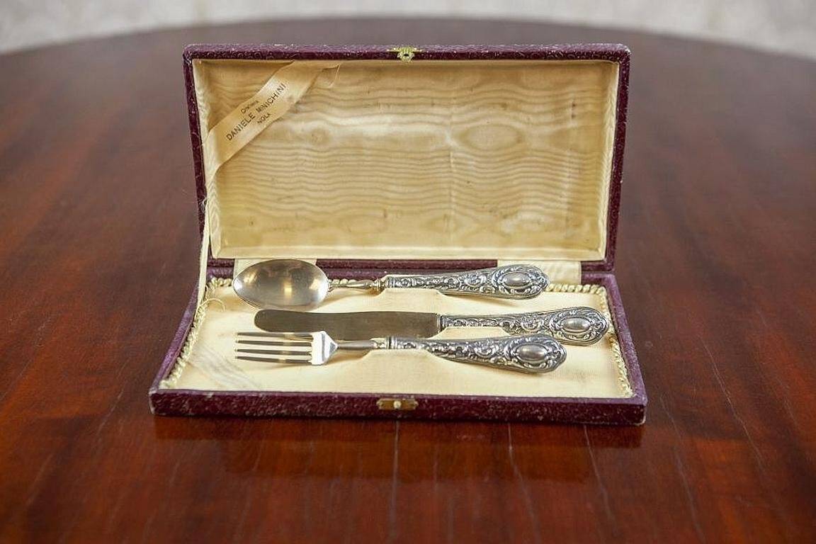 800 Silver Standard Silverware Set, 1930s, Set of 3