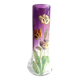 Legras enameled vase, multicolored pansies, colorless gradient purple glass