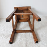 Antique solid wood stool, antique French
