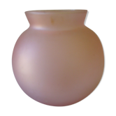Old ball vase in pink frosted glass