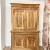 Antique two-body buffet in solid wood (restored)