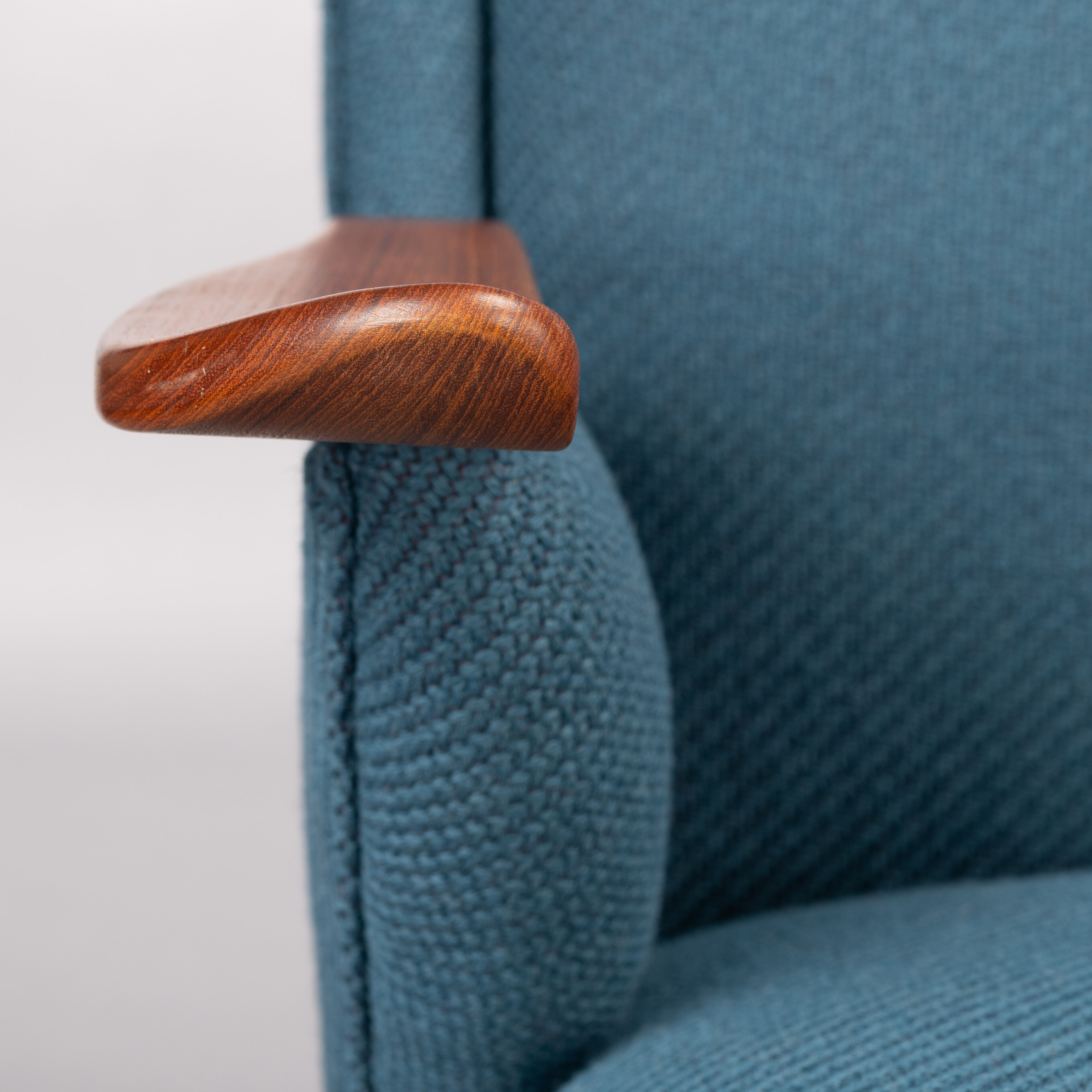Danish reupholstered blue sofa by Johannes Andersen for CFC Silkeborg, 1960s