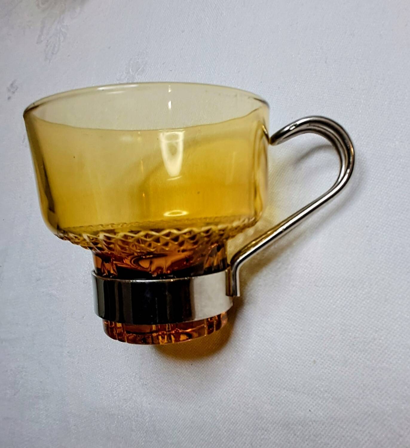 Amber glass espresso cups from the 1960s-70s. Italy