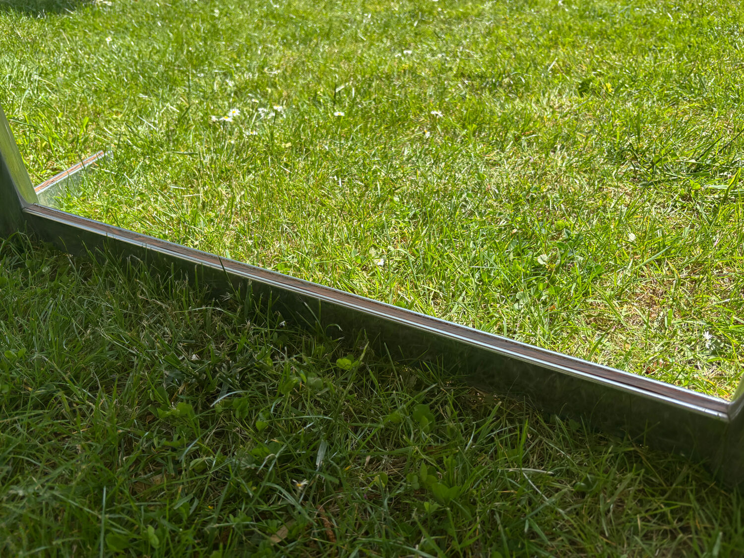 Vintage chrome and ceramic coffee table
