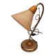Vaf cinquanta italy table lamp iron chrome wood and glass