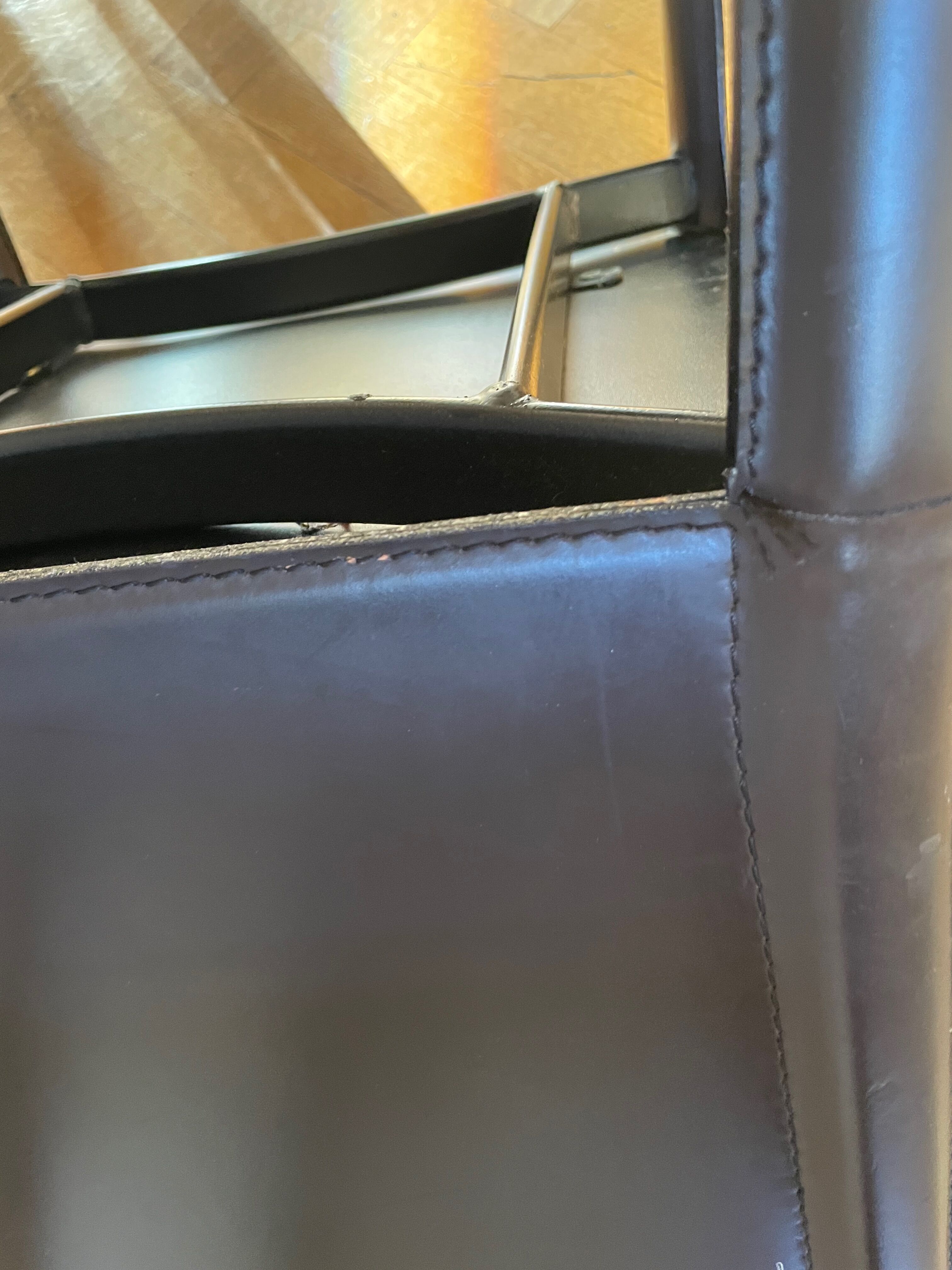 Lot 4 chairs moka cinna brown leather