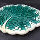Verceram cheese platter and knife, leaf decoration