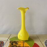 Vintage yellow blown glass vase
