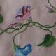 Nappe ancienne coton rose fleurs multicolores brodées