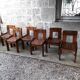 Set of 6 varnished pine chairs