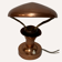Copper and teak table lamp, France 1950s