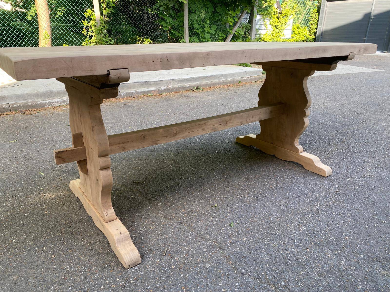Renovated 19th century solid wood monastery farmhouse table 180cm