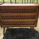 Commode bois et rotin vintage