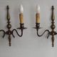 Pair of Double French Vintage Bronze Effect Metal Flemish Wall Lights