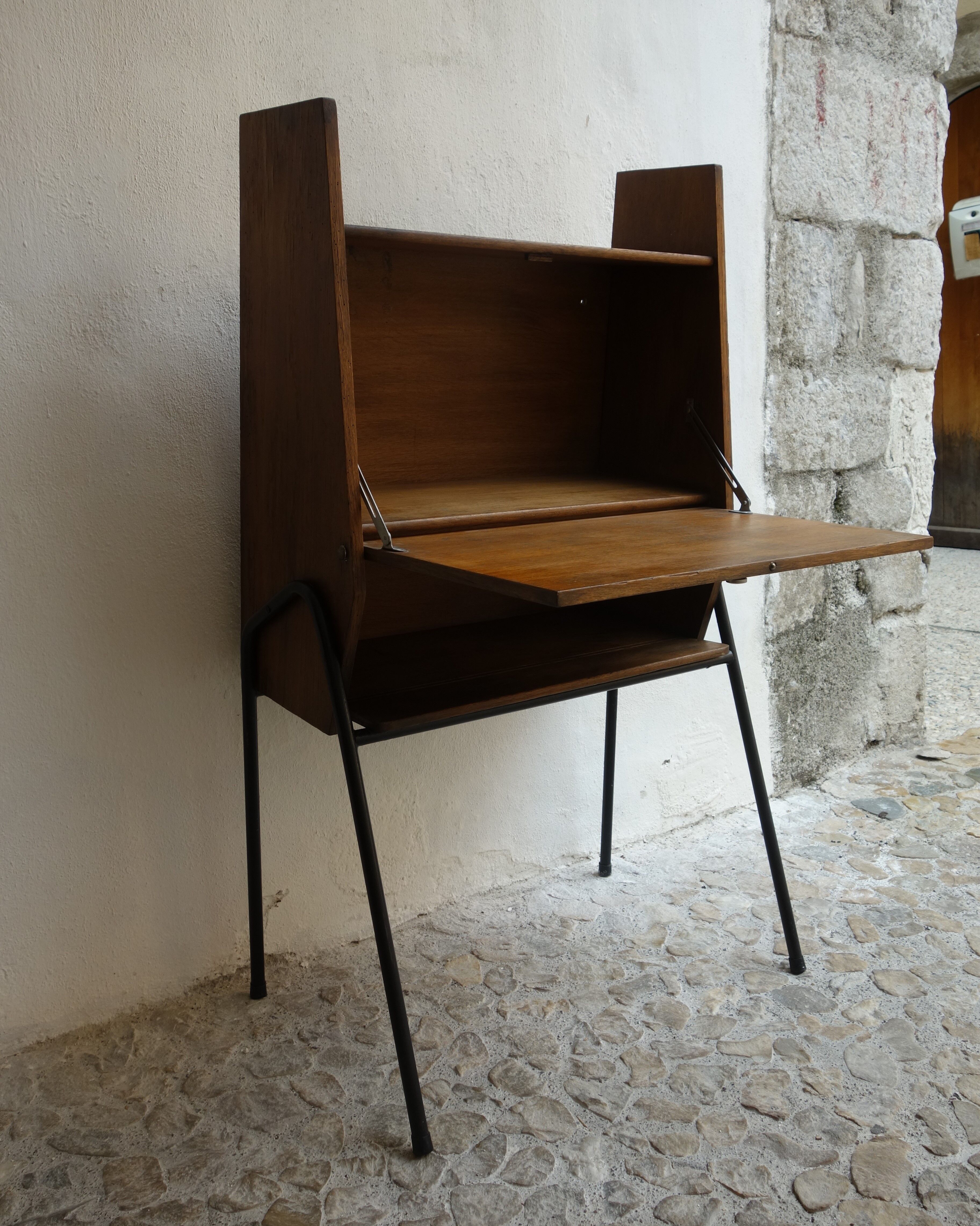 Modernist wooden writing desk of the 50