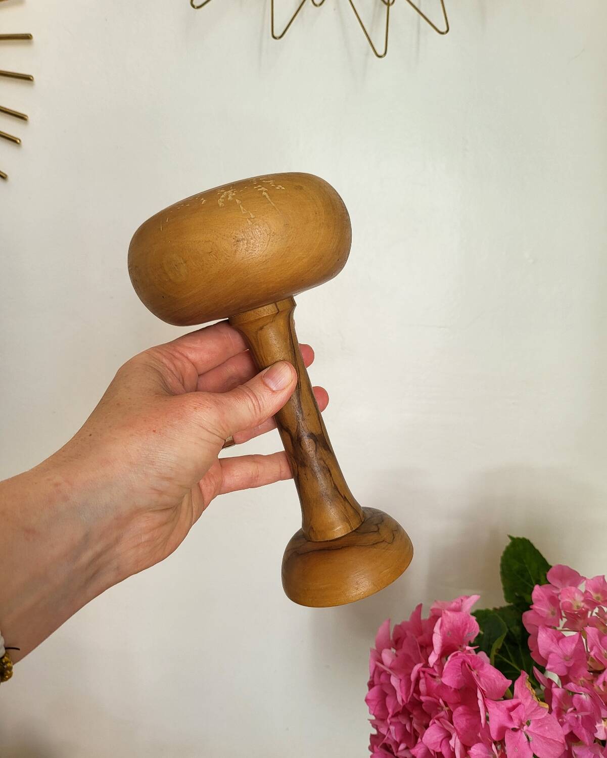 Porte chapeau en bois tourné, buis