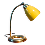 Lampe des années 50 laiton et métal moutarde, superbe