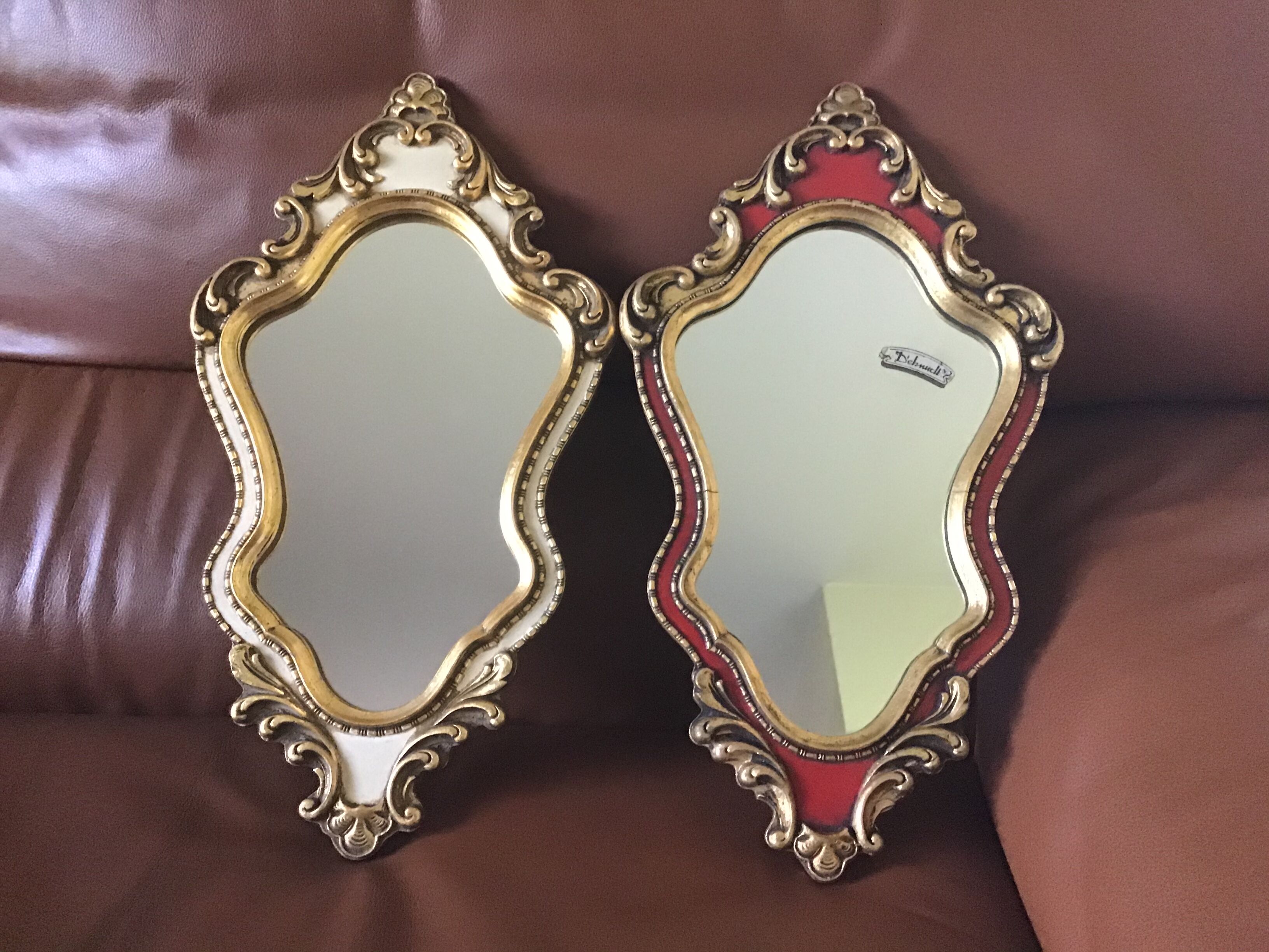 Gold and red mirror brand Deknudt