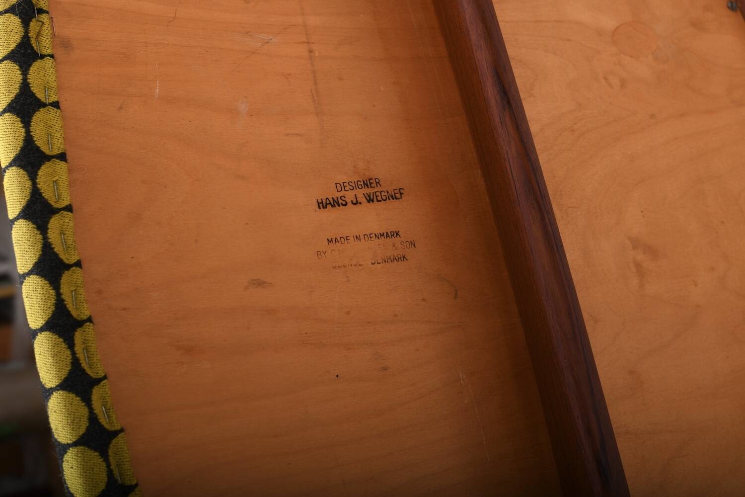 CH-28 Teak and Unika Vaev Easychair by Hans J. Wegner 1960s