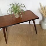 Table basse vintage bois pieds compas