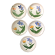 5 assiettes plates décor grosses fleurs Vallauris vers 1950
