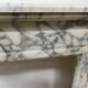 Louis XVI Style White Veined Carrara Marble Fireplace 19th Century