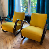 Paire de fauteuils H269 Halabala restaurés